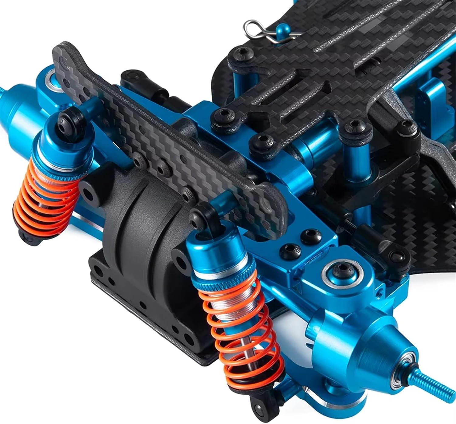 RC Car Accessories Compatible with Tamiya TT01 1/10 RC Car Parts Aluminium and Plastic Frame for Chassis with Shock Absorbers Wheels Belt Drive for Swing Arm