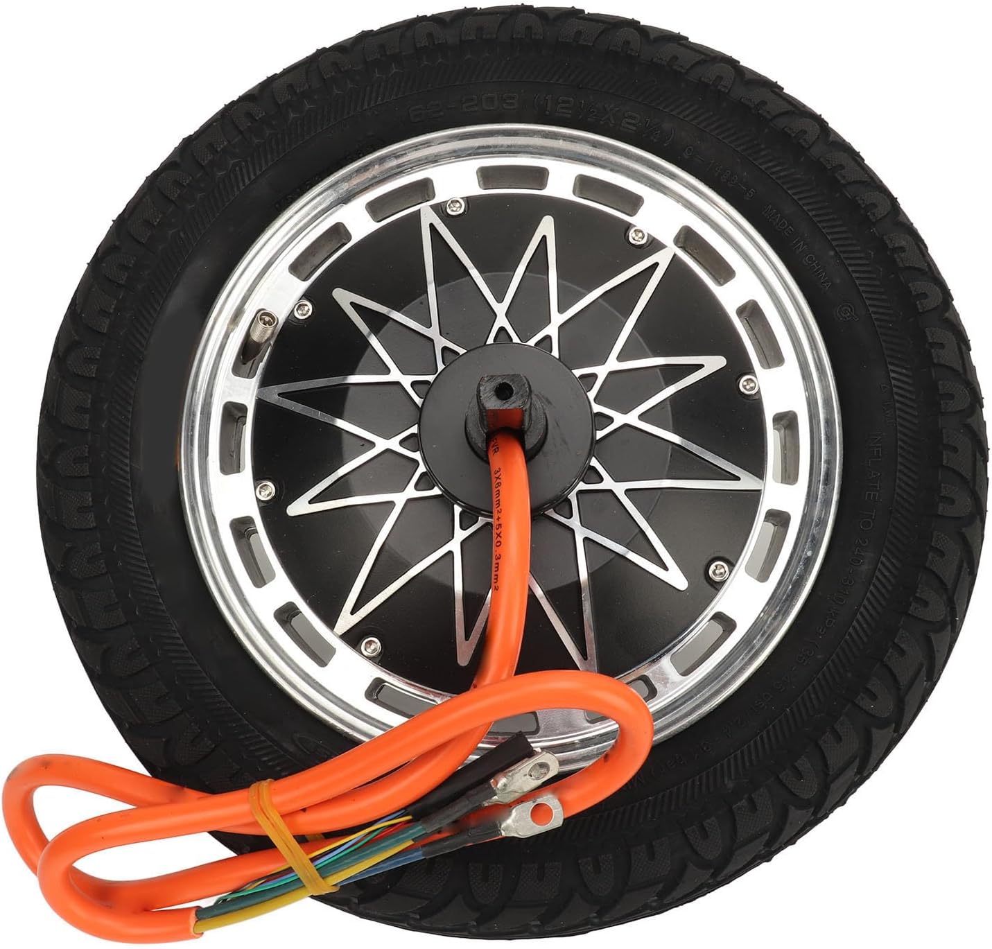 12in Electric Bike Wheel Hub Motor 48V 72V 5000W Disc Brake Brushless Hub Motor Electric Scooter Tyre Replacement with Wheel Hub Vacuum Tire Hub