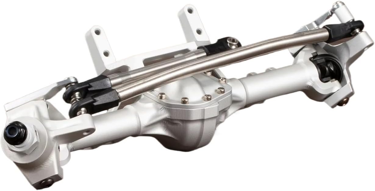 RC Axle For Axial For SCX10 II AR44 VS4-10 1/10 Machined Aluminum Straight Axle Set With SOA Servo Mount RC For Rock Crawler(Silver,Set)