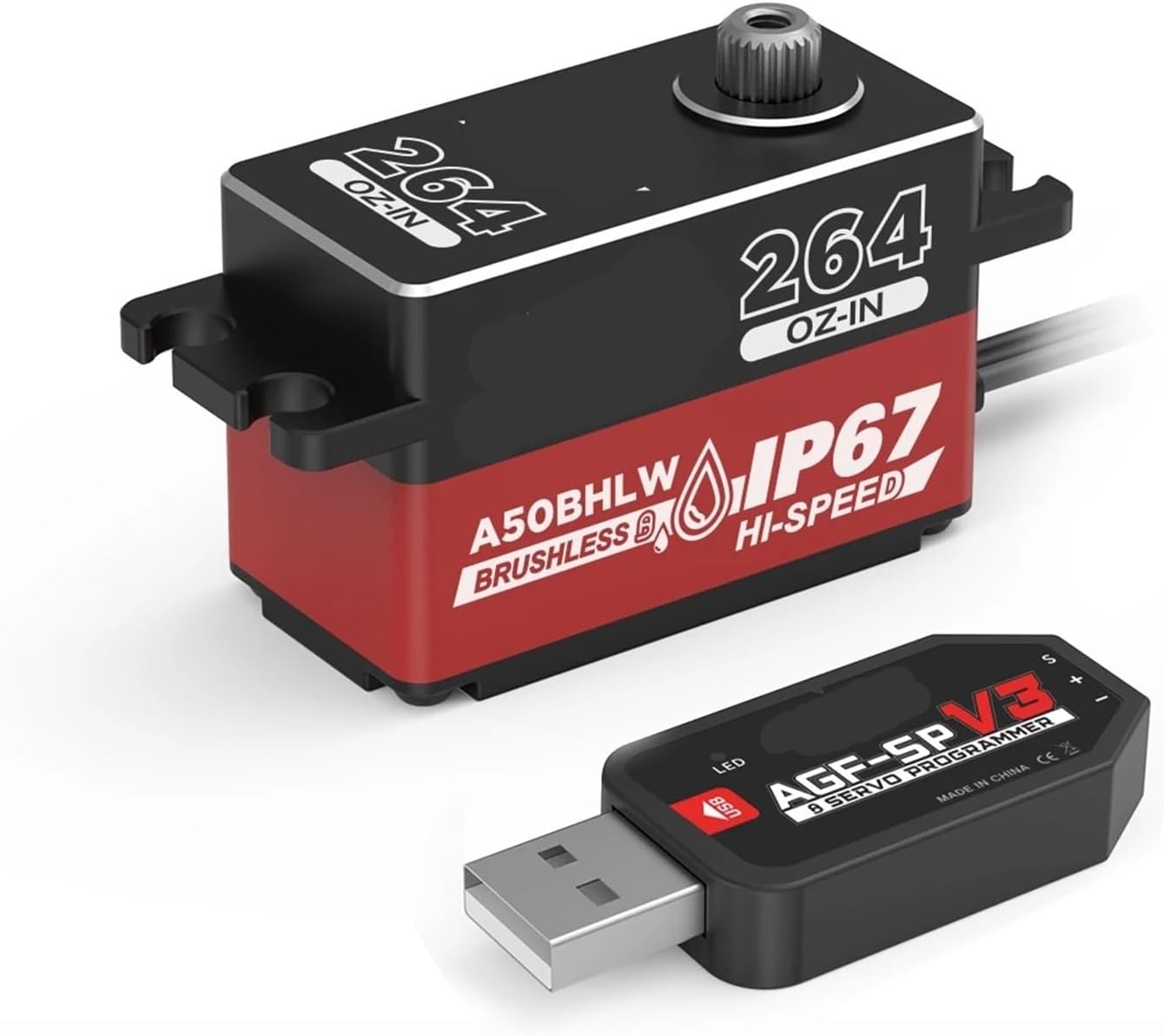 A50BHLW A50CHMW Fast Speed 19KG 18KG Low Profile Brushless Coreless RC Servo For 1/10 1/12 RC Drifting Car 1Pcs(A50BHLW Set 2)