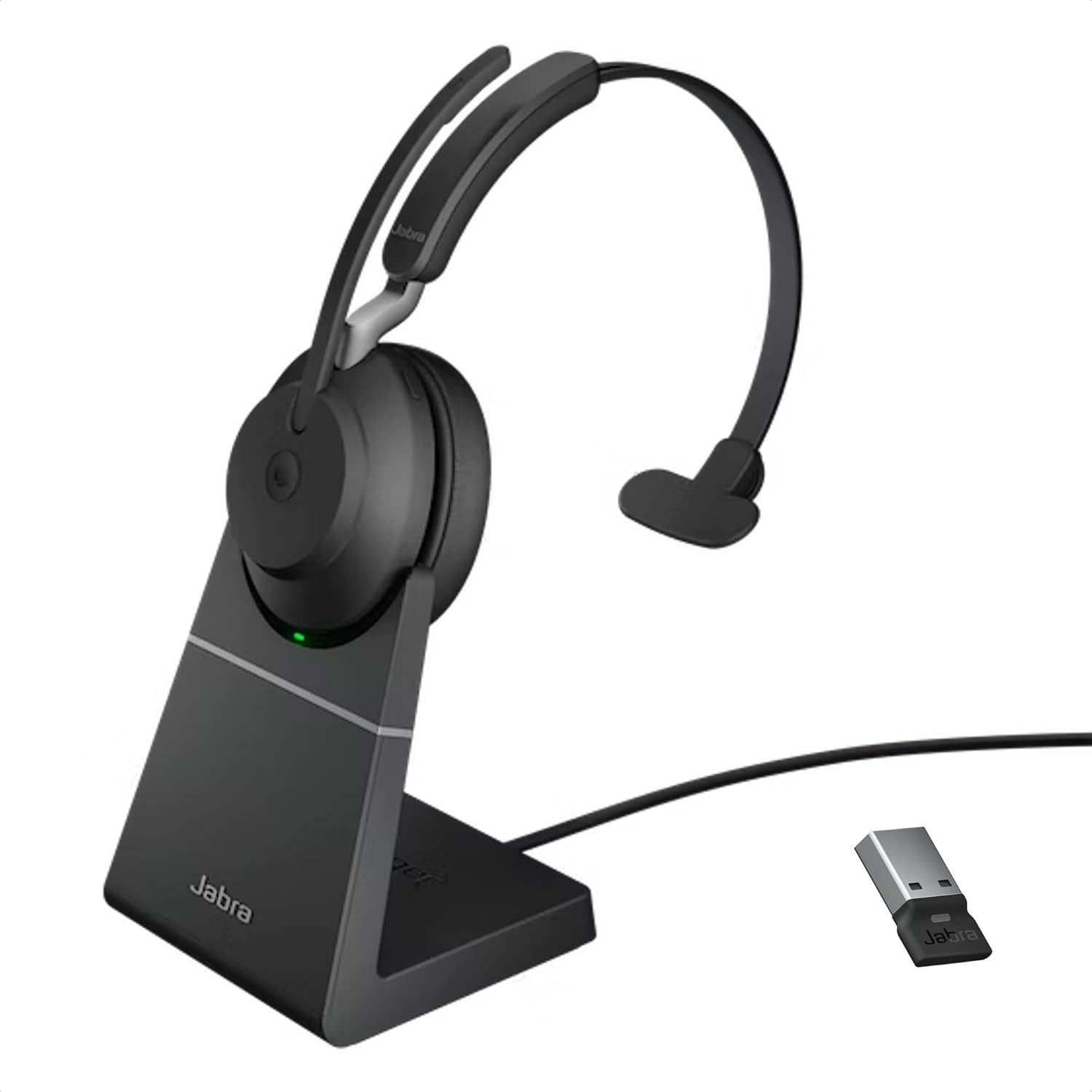 Jabra Evolve2 65 Wireless Headset Certified for MS Teams, Bluetooth Dongle, Compatible with Zoom, Meet, Ideal for Work from Home, Phone Calls, Video Calls, Bundled w/Mobile Wallet, Gold Support