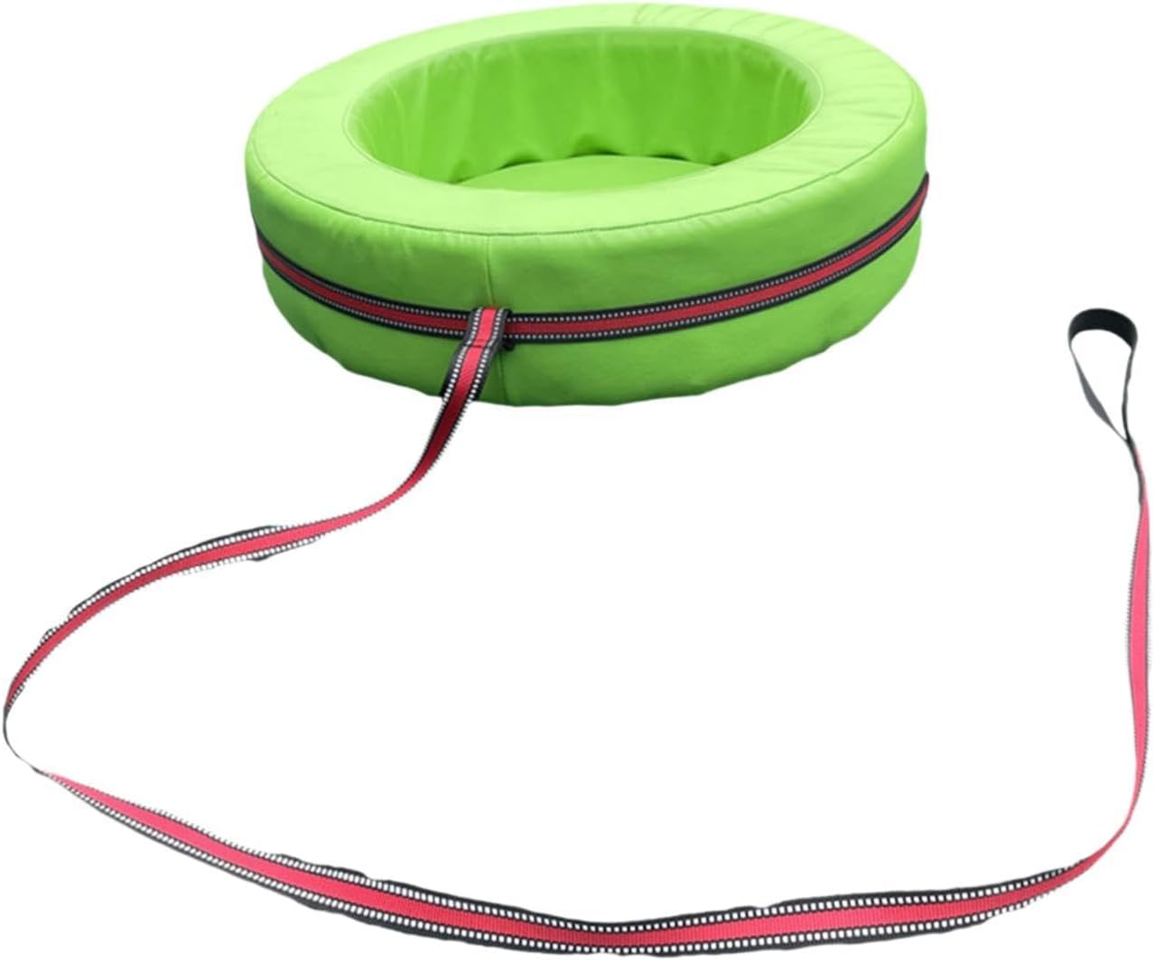 Generic Kids Hand Pulled Cart with Wheels, Rotating Children Soft Tire Cart Interactive Toy for Outdoor Playground Teamwork Birthday, Green