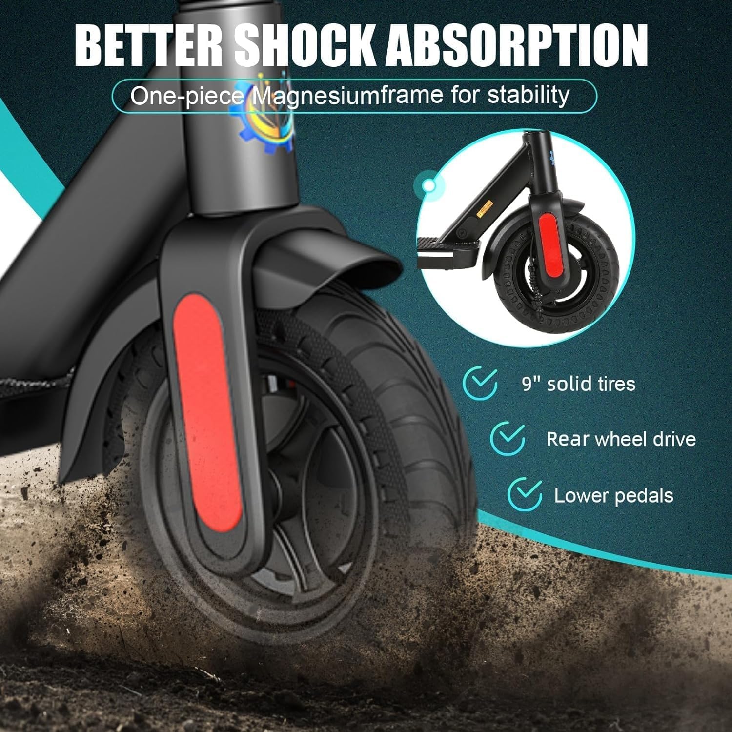 Caroma Electric Scooter with Seat Option,500/350W Motor Up to 25/20 Miles Range & 25/20 MPH Speed,9