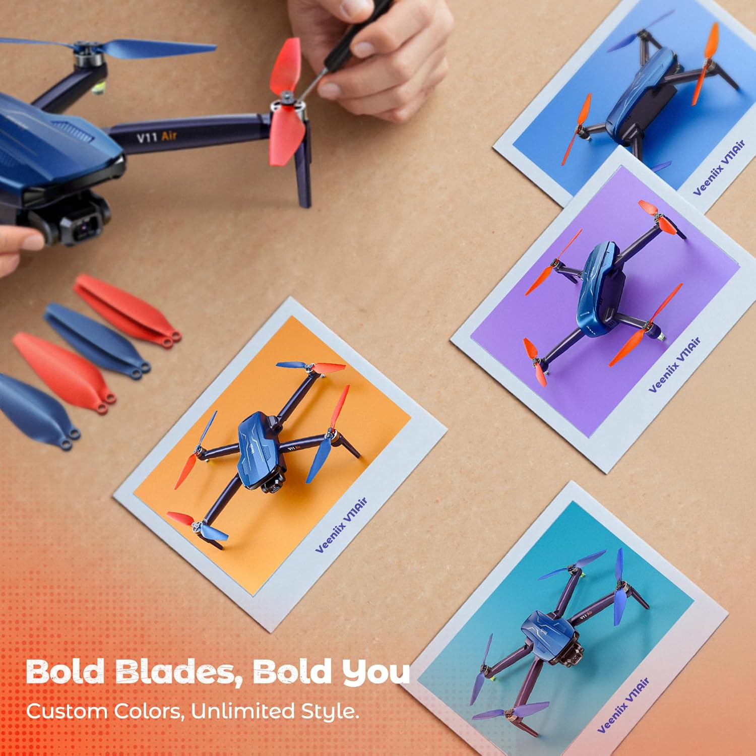 V11Air 6K Drone with Camera for Adults + 3200mAh 7.7V High-Capacity Original Battery