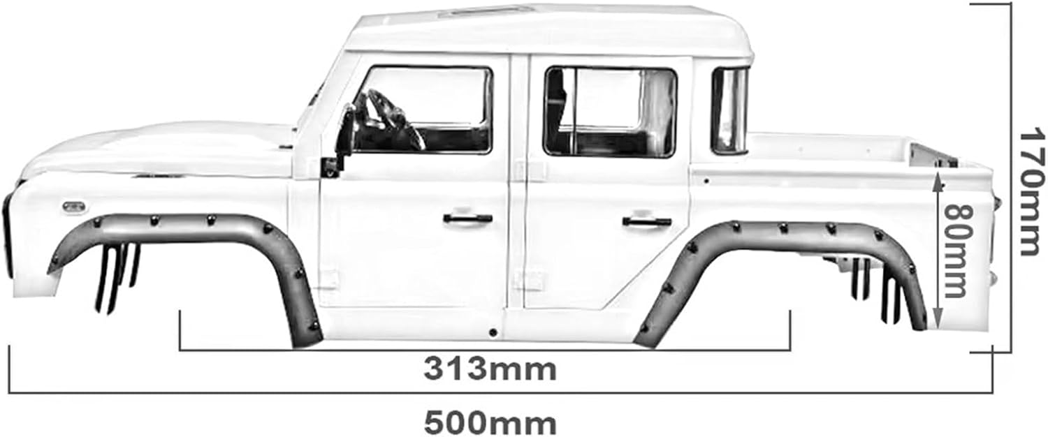 RC Car Parts Compatible with Axial for SCX10 90047 for TRX4 for Redcat GEN8 for Defender for Hardbody 1/10 RC Crawler Truck for Pickup Body Shell
