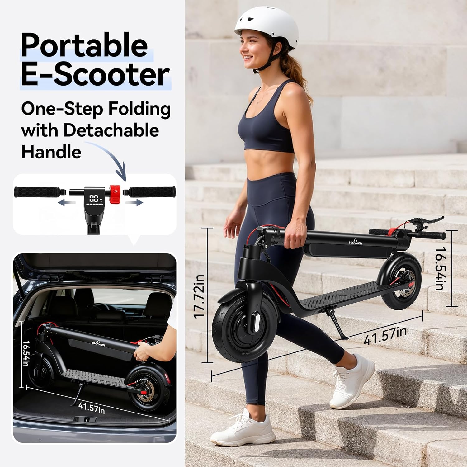 Electric Scooter Adults with Removable Battery, 20 Mph Max Speed E Scooter for Adults Powerful Motor, 28 Miles Long Range Foldable Escooter, 10’’ Pneumatic Tires, Dual Brake, App, X8 Scooter