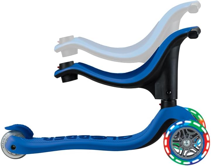 Globber - GO•UP Sporty Lights - 3-Wheel Scooter with Seat, for Children from 15 Months to 6 Years, Dark Blue