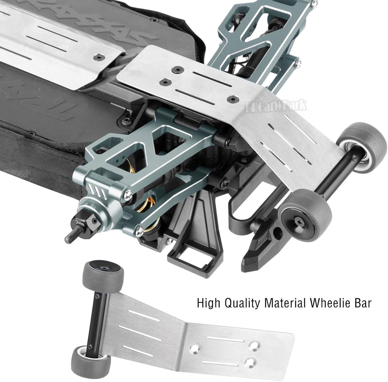 RC Upgrades Part for 1/16 Mini Maxx(#107154-1),Shocks,Dust Resist Cover,Controller Mount Plate,Drive Shaft,Wheelie Bar,Chassis,Arm,Caster/Steering Block,Stub Axle Carriers,Links,Titanium Black