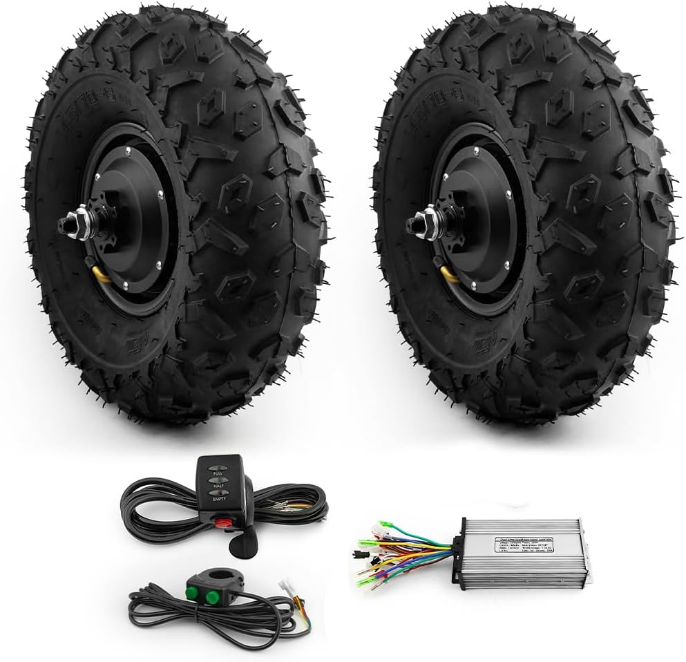 Dual Drive 14.5 inch Off road tire 48V 36V 350W brushless Gear hub Motor wheel kit for Electric Platform lorry Flat car (36V 350W)