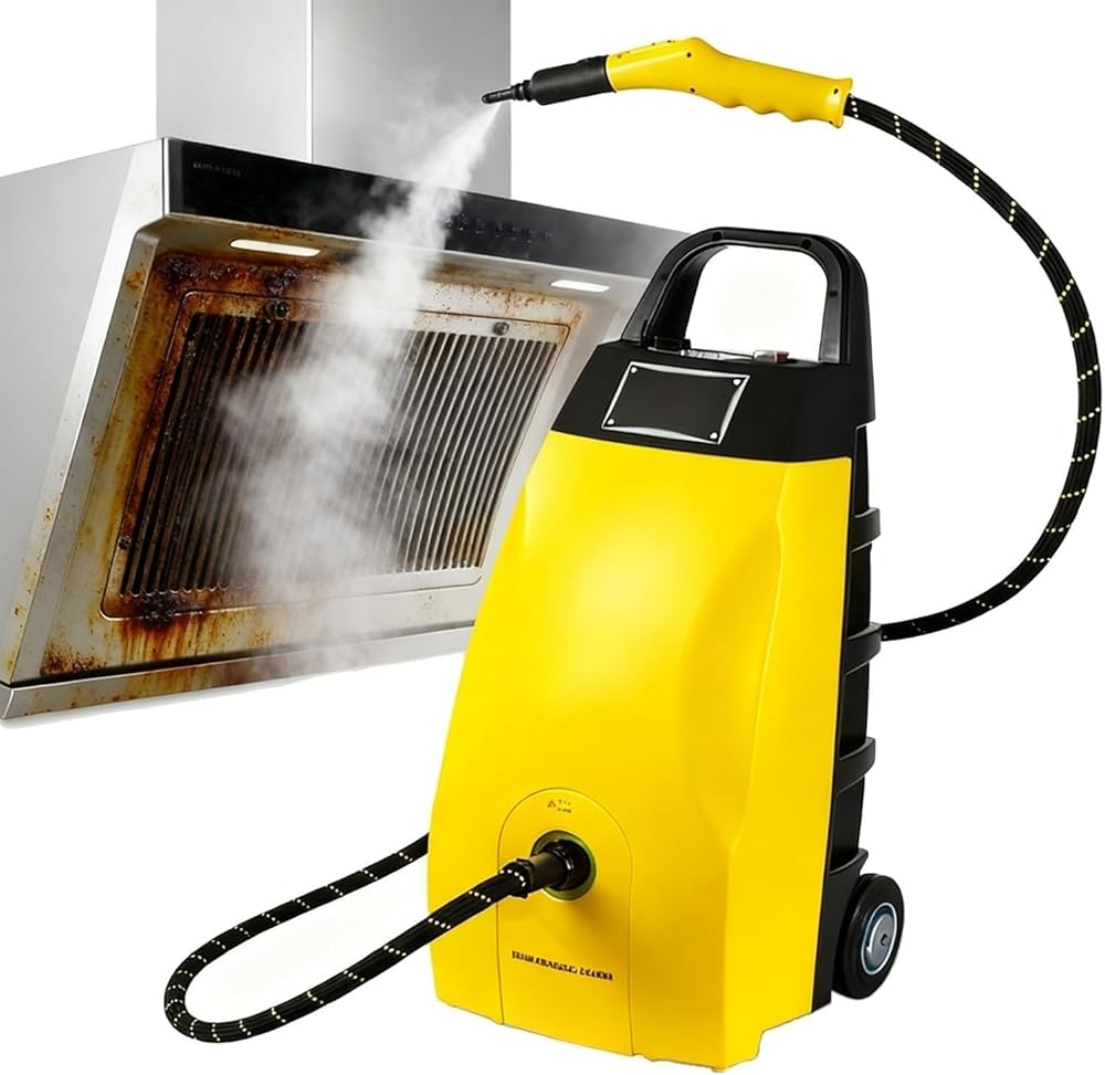 Multi-purpose Steam Cleaner, 3000W Powerful Steamer, High-Pressure Continuous Steam Washer with 3.5L Water Tank, 6 Accessories, Fast Heat Up, for Home Appliances Car(Yellow)