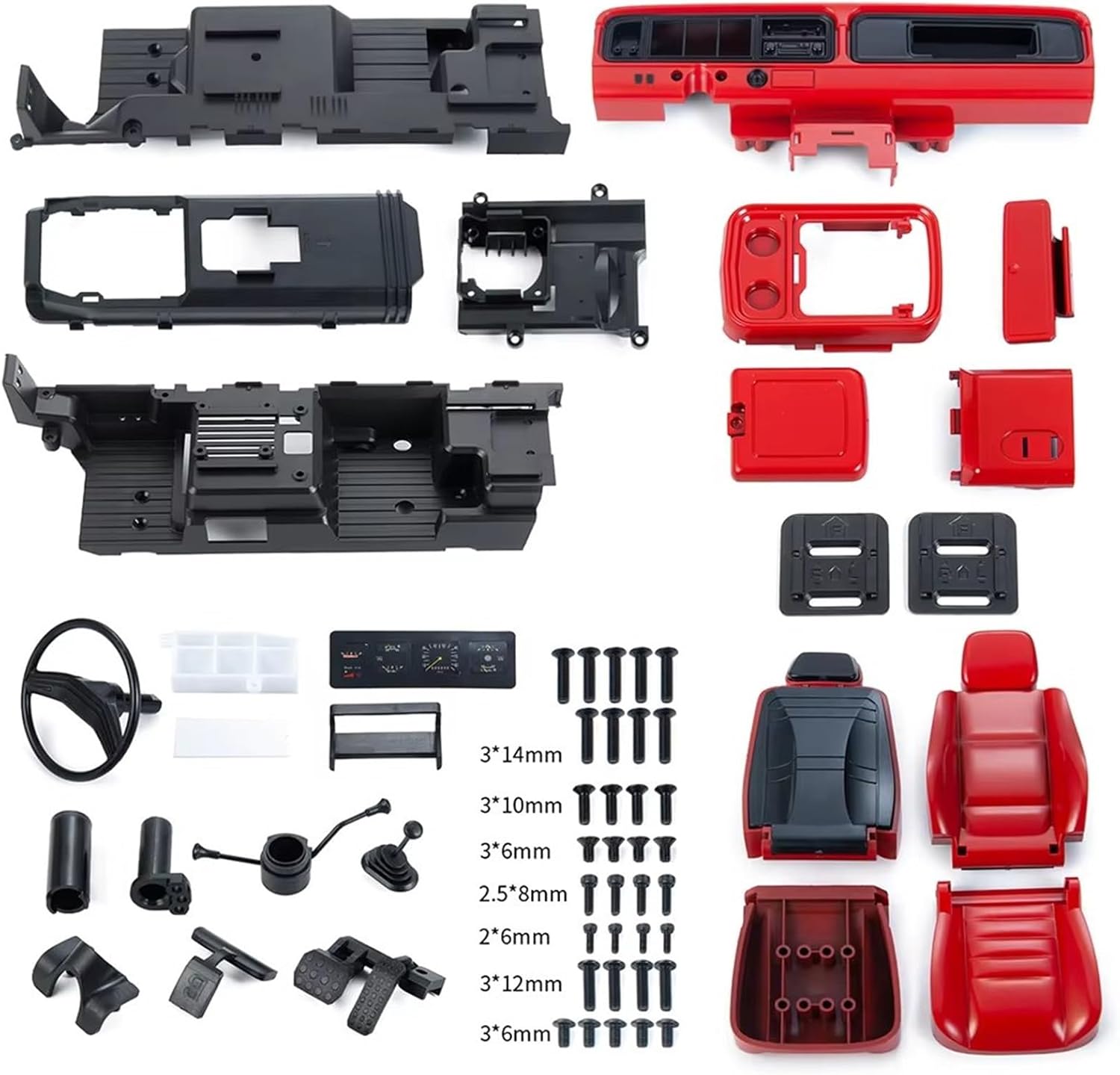 Compatible with TRX-4 for Bronco 1/10 RC Crawler Cars DIY Parts Spare Full Interior Body Shell Cab for Seat Unassembled Kit RC Car Part Accessories(Yellow)