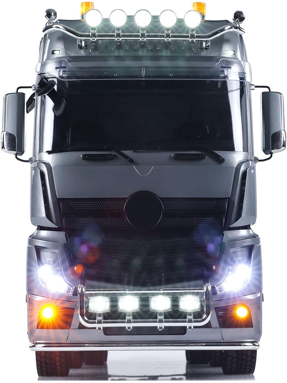 1/14 10x10 Metal Chassis Remote Control Tractor Truck 3363 Lorry 3-Speed Transmission Differential Lock Axles Light Sound System RTR Truck Model Hobby Grade Model