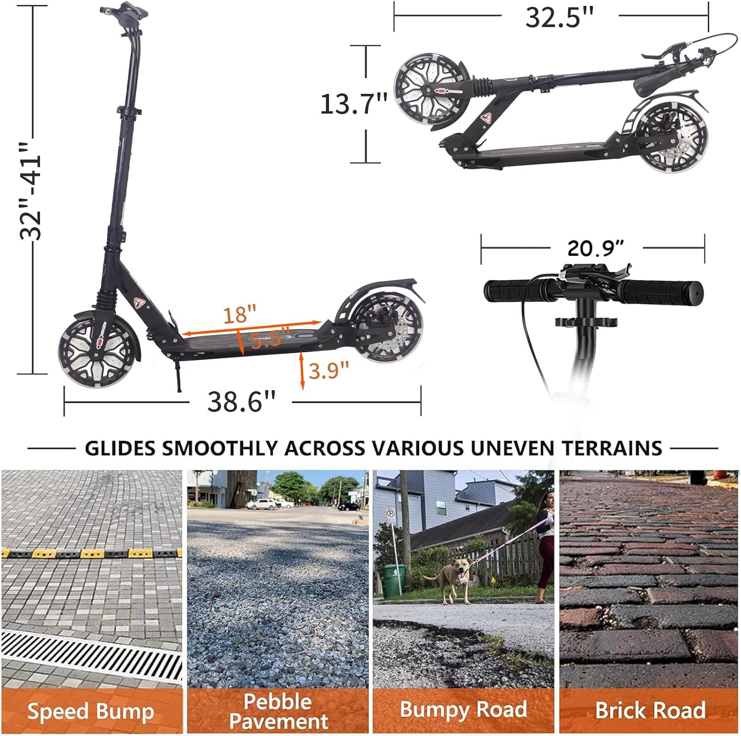 Kick Scooter with Light-Up Wheels, 8