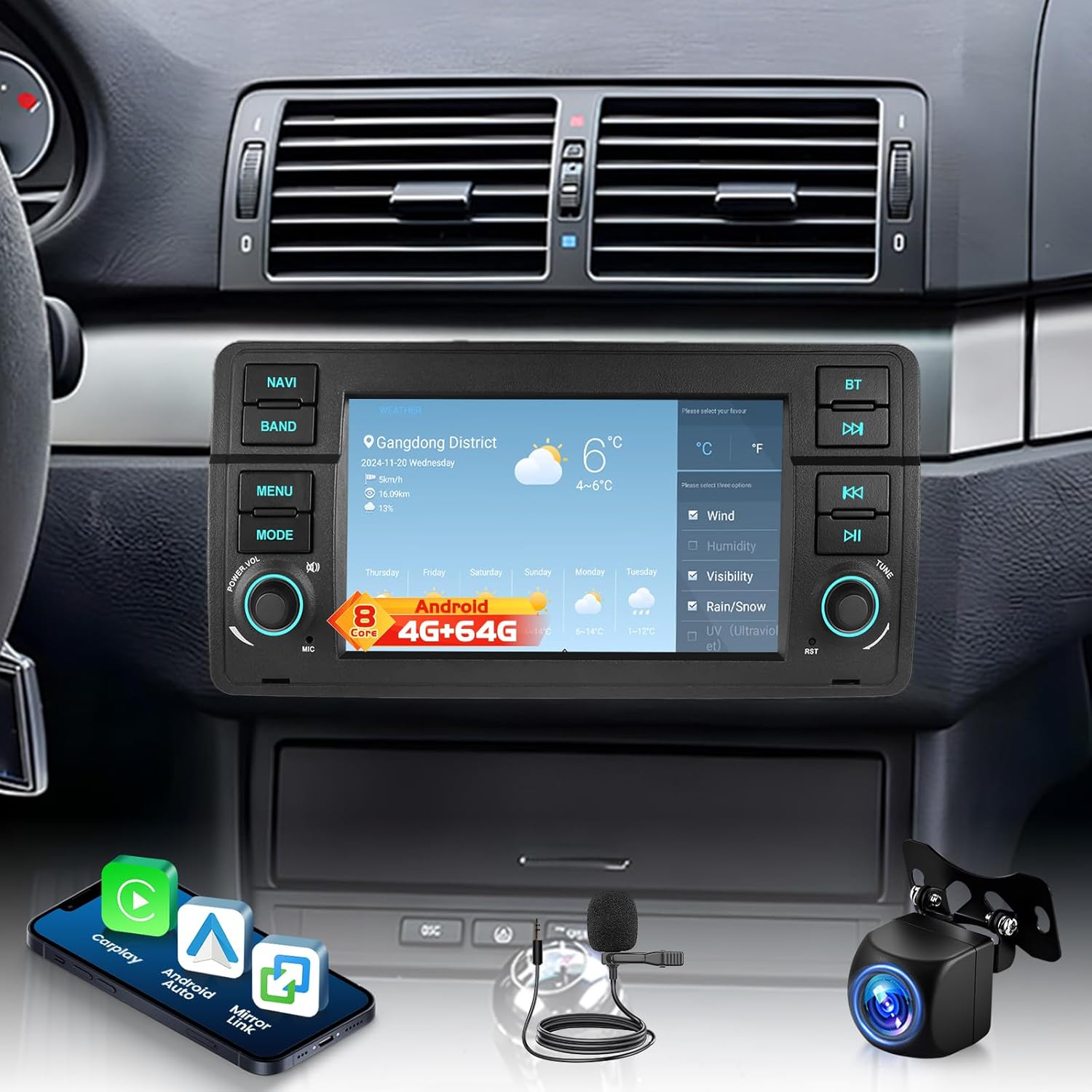 8-Core [4+64] Car Radio for BMW 3 Series E46 M3 1998-2006