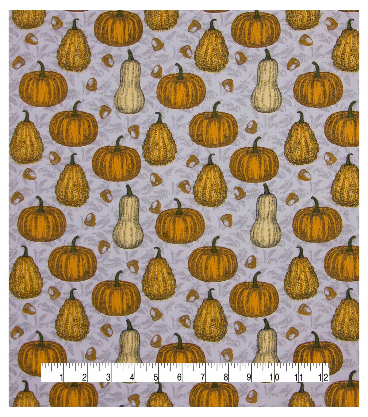 Pumpkins & Gourds Sketch Harvest Cotton Fabric