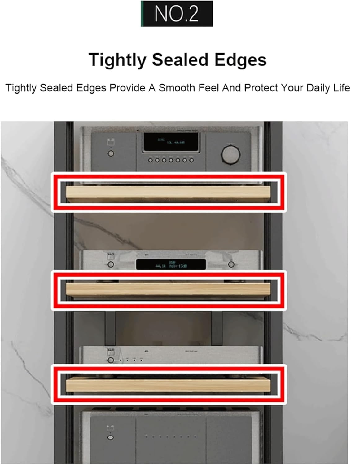 PZEOB Audio Rack Tower AV Media Stand Stereo Cabinet Wooden Record Player Stand with Adjustable Shelves Audio-Video Shelving TV Stand(Natural