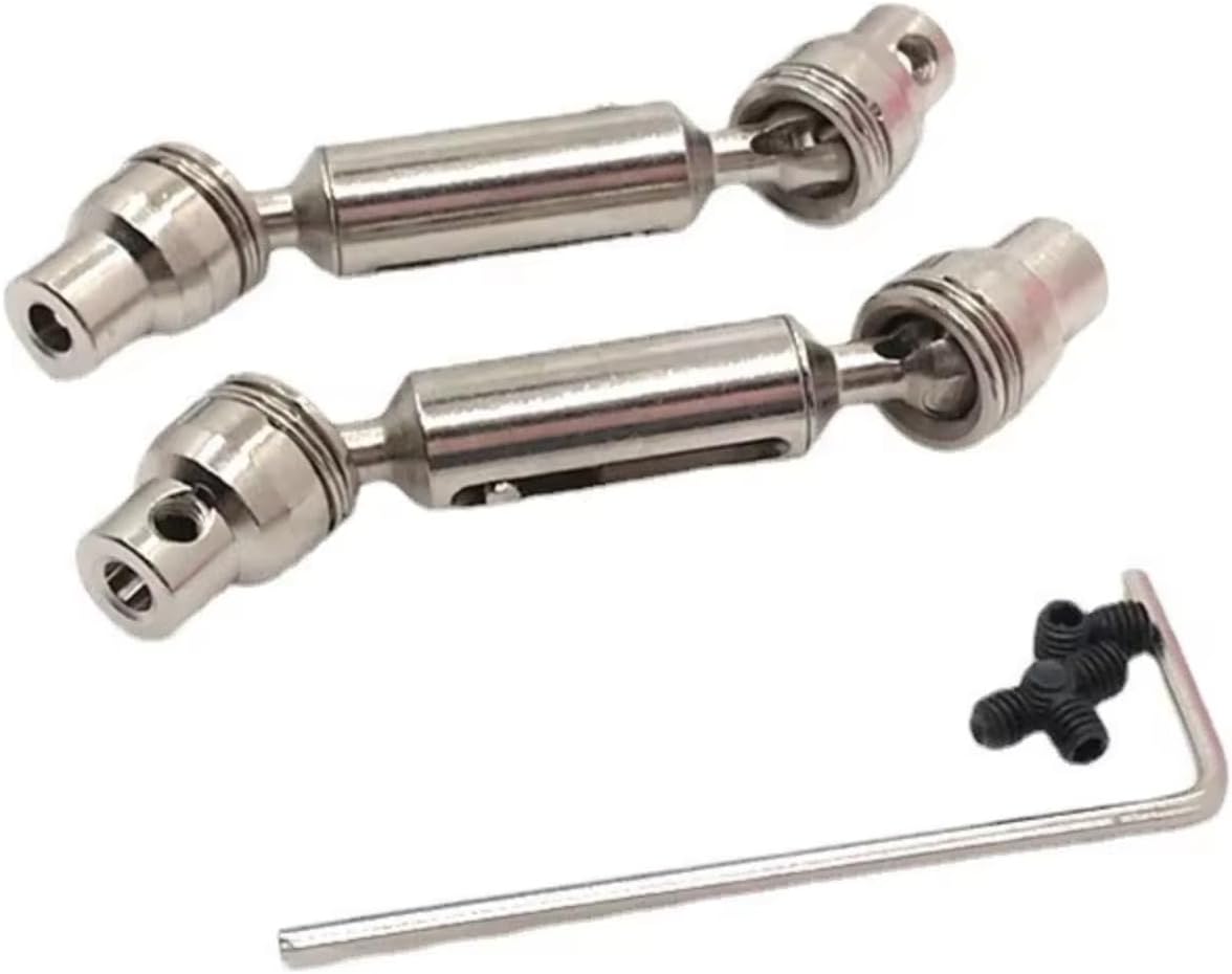 RC Car Drive Shafts For WPL 1/10 C74 1/16 RC Car Parts Metal Upgrade Parts Front And Rear Drive Shafts Control Accessories Black For Silver(Silver)