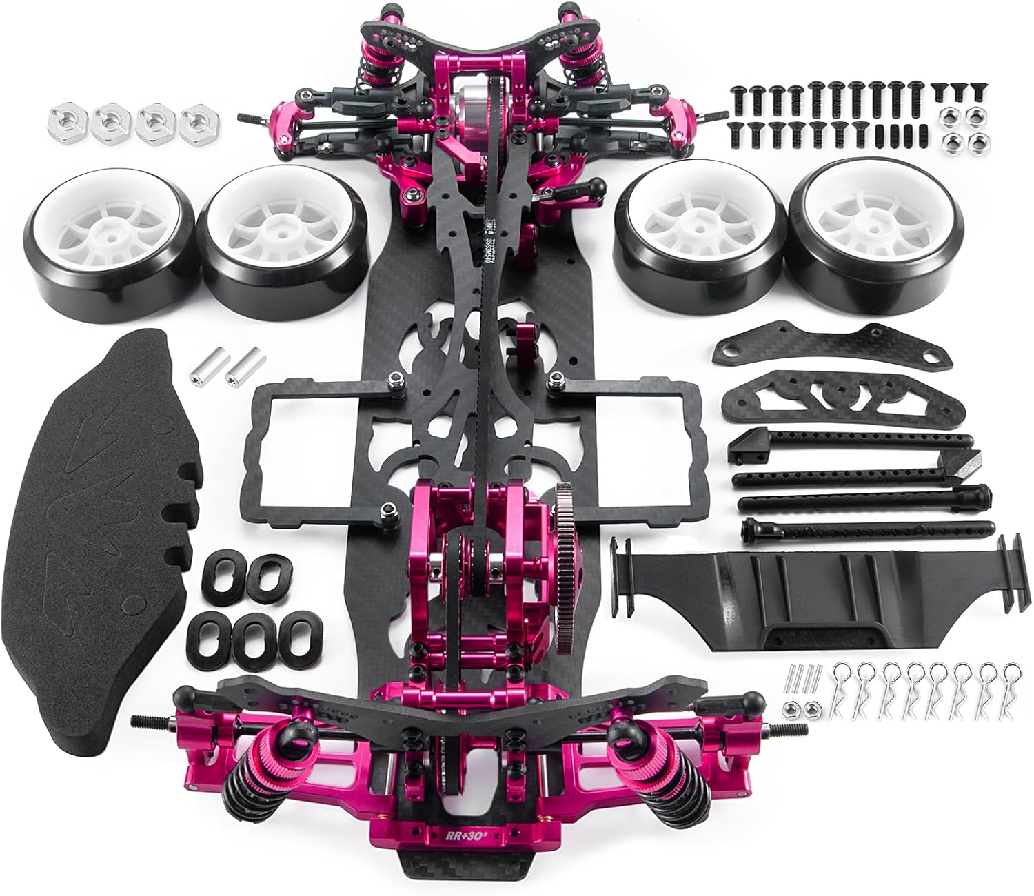 1/10 Alloy & Carbon AWD 4WD Drift Racing Car Frame Body Kit for Sakura D4 RC Road Drift Car Upgrade Parts