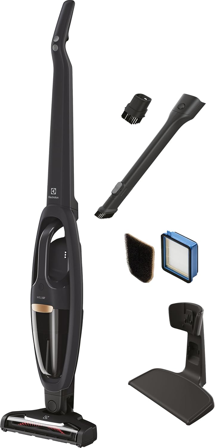 Electrolux WellQ7 Cordless 2-in-1 Vacuum with High Suction Power and 5-Step Filtration System, 50-Minute Run Time, 2 Power Modes, Granite Gray