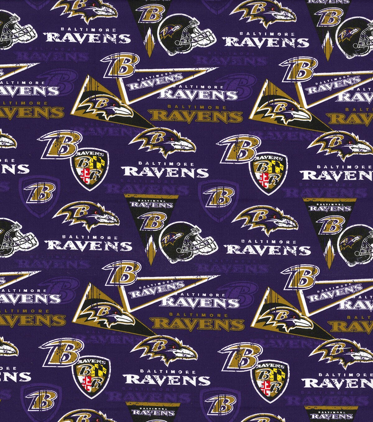 Fabric Traditions Baltimore Ravens Cotton Fabric Retro