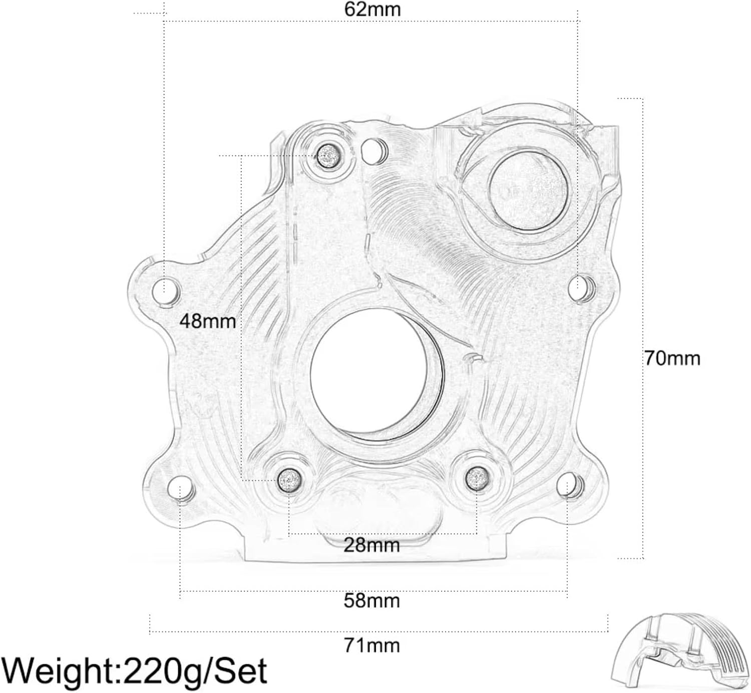 RC Crawler Transmission for Arrma for Kraton 4WD for Outcast Truck 8S 1/5 ARA310930 Aluminum 6061 CNC Center Gearbox Case Wave Box Shell Rc Car Accessories(Red)