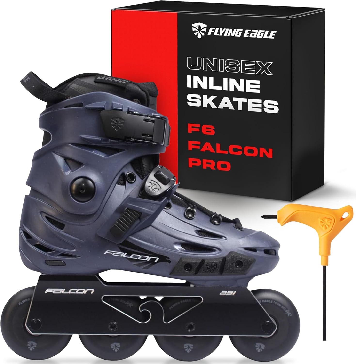 Flying Eagle F6 Falcon Pro Freeskates - Adult Inline Skates Urban, Inline Roller Skates Women, Skating Shoes, Adult Speed Skate for Skater Women - 11 Size Options