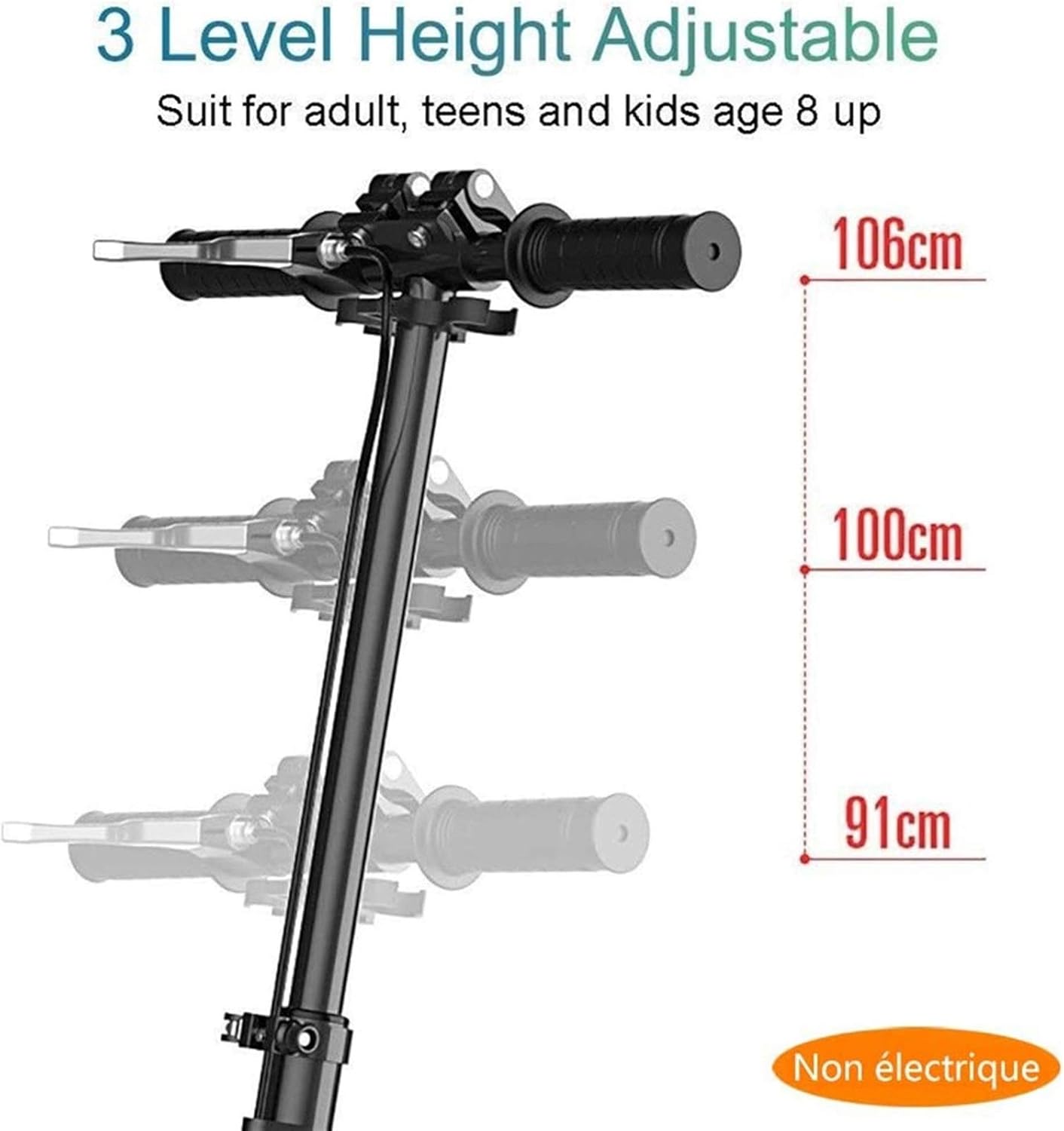 CMMC Adult Kick Scooter with Big Wheels and Disc Handbrake, Quick-Release Folding System - Dual Suspension System Commuter Scooter for Adults and Teens(Non-Electric)- Supports 220lbs