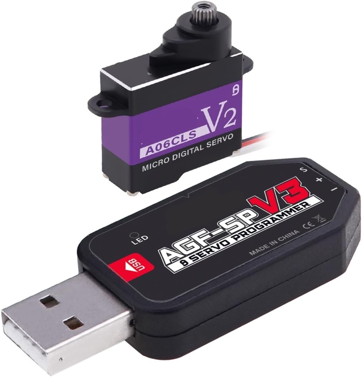 A06CLS V2 CNC 20T HV 7g Gear 3.0KG 0.052Sec Ultra Fast Programmable Servo(A06CLS JST 20T Set2)