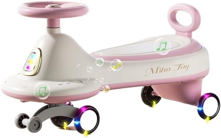 Wiggle Scooter Wiggle Car for Kids Swing Cars WithColorful Light-Emitting Wheels for Boys Girls 2 Years Old and Up(Pink)