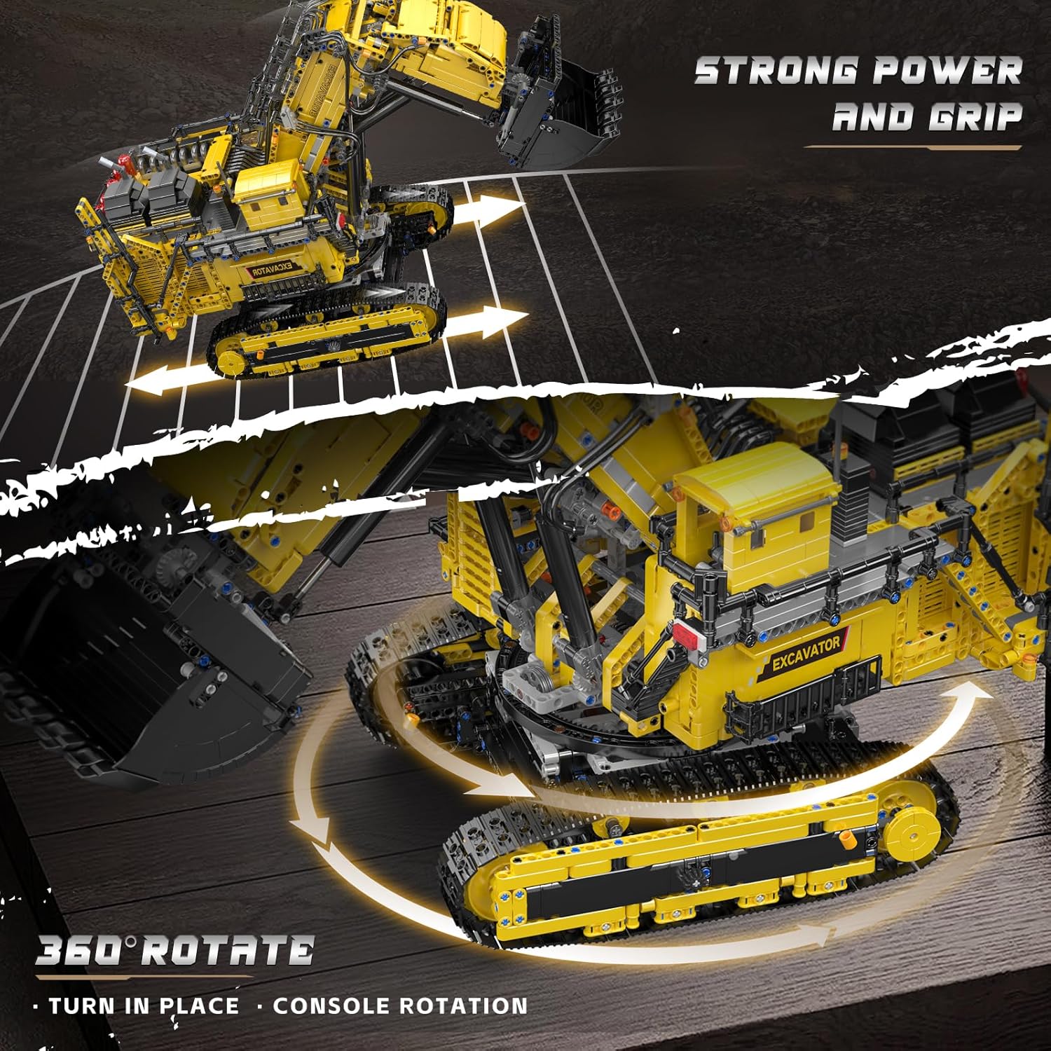 Mould King 17070 RC Excavator Building Set for Adults, 4767 Pieces Truck Construction Vehicle Model, APP Remote Control Truck with Engines, STEM Engineering Toys