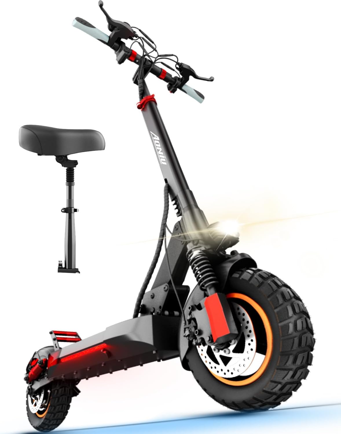 m4 Electric Scooter for Adults with seat 25-30 mph Fast Speed Heavy Duty 300+ lbs 10 inch Off Road Foldable e Scooter Mobility e Scooters for Girls Men Teens 31-37 Miles Long Range Bike