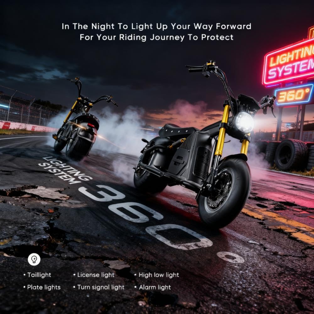 eAhora M8S (2026 Update) 4000W Electric Motorcycle for Adults,50MPH 72V 35Ah Battery 90 Miles Long Range,Full Suspension Dual Hydraulic Brakes,Street Legal Scooter