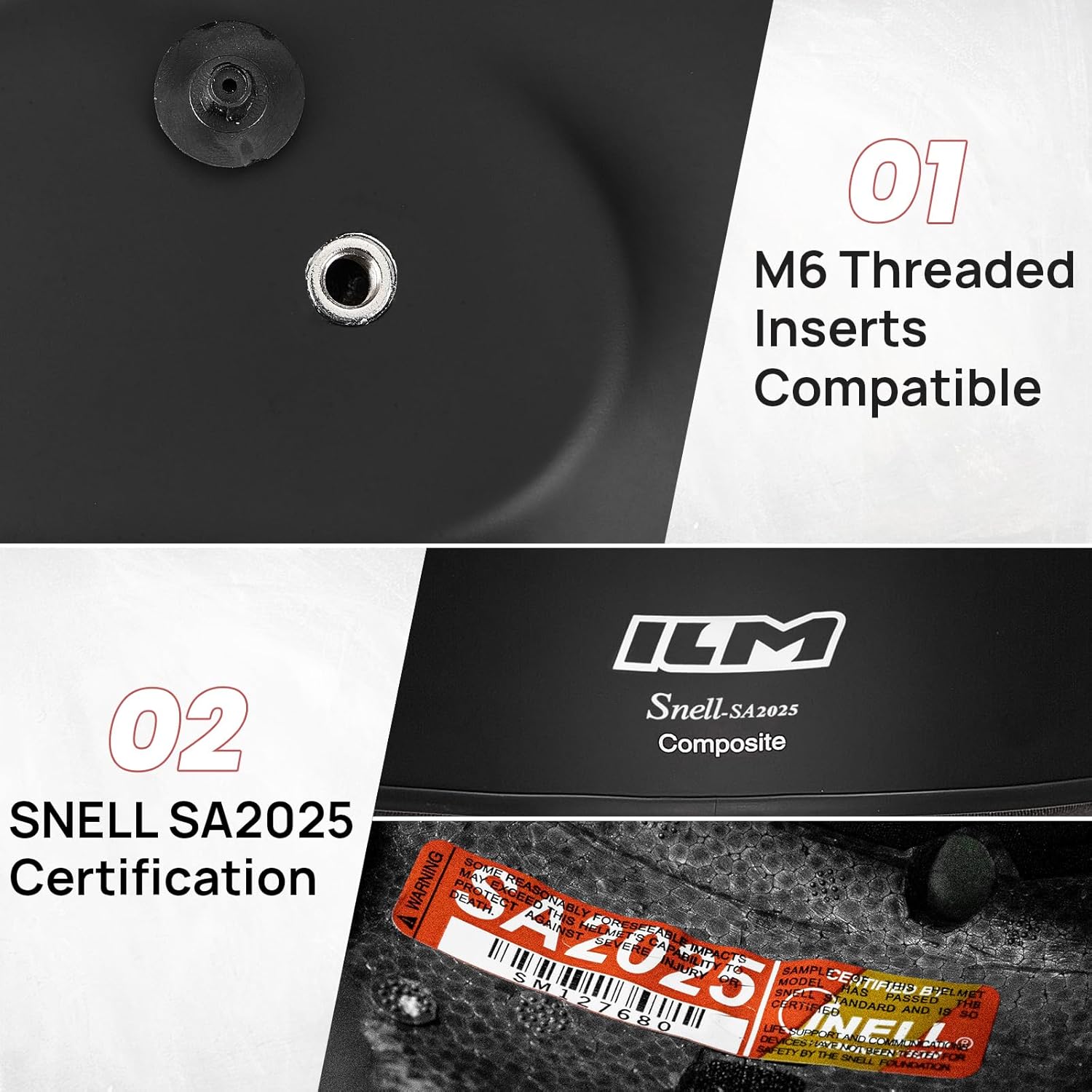 ILM Snell SA2020 Full Face Auto Car Racing Helmets for Men and Women Model 760(Matte Black, L)