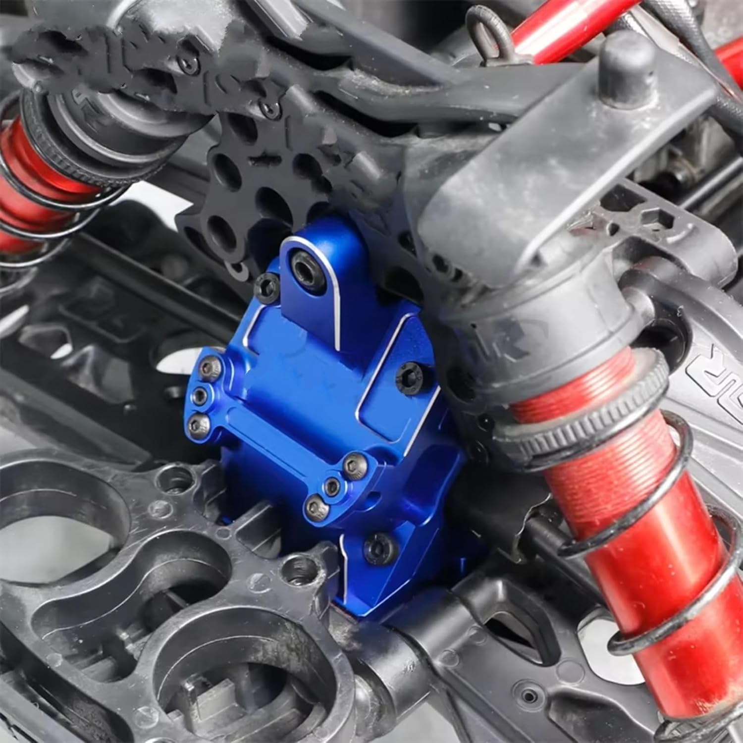 RC Crawler Transmission for Arrma for KRATON 8S for Outcast 8S 1/5 Metal Front Rear Gearbox Case Housing RC Car Upgrade Parts Accessories(Blue)