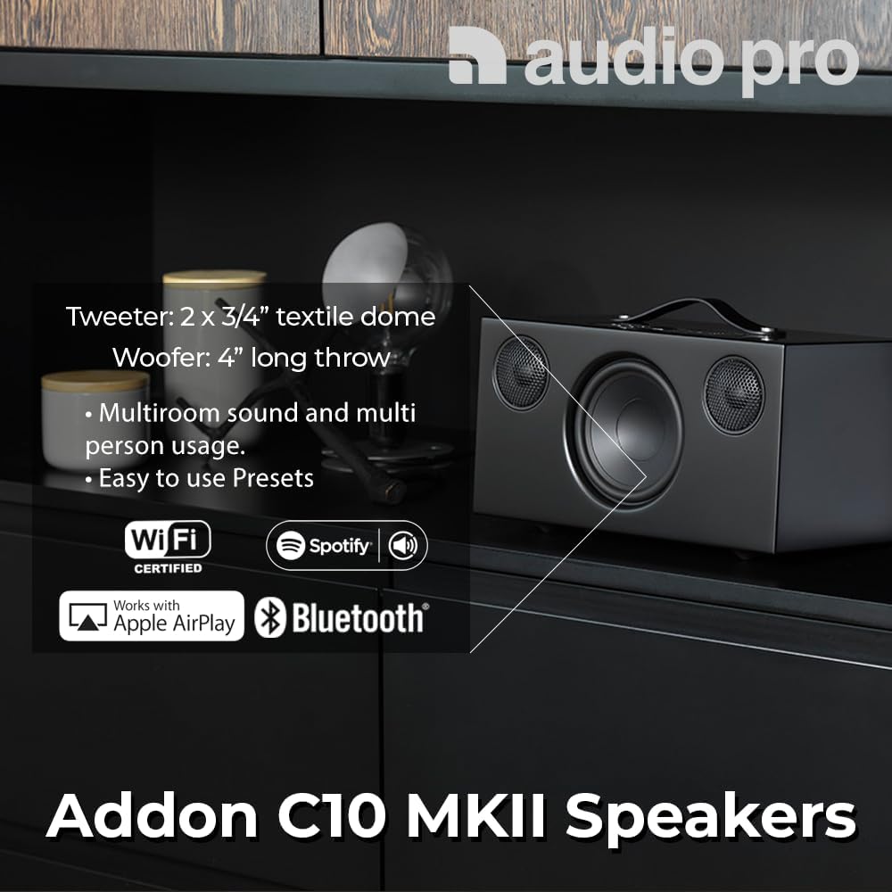 Audio Pro Addon Bluetooth Speaker - Wireless Speaker with High-Fidelity Sound - Outdoor Speakers