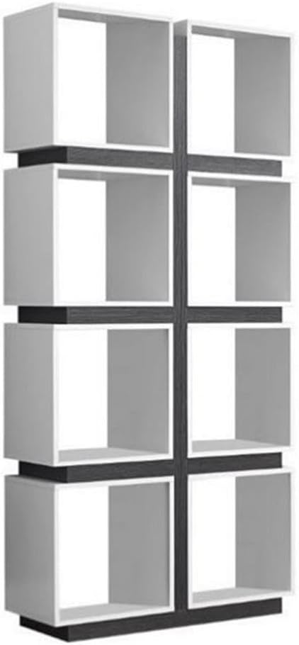 Atlin Designs 8 Cubby Bookcase in White and Gray