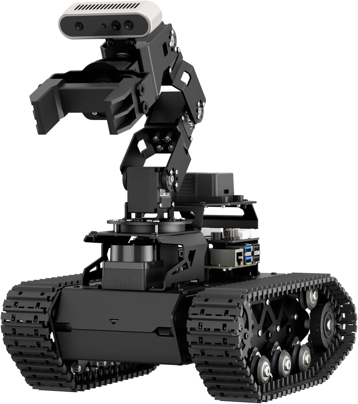 HIWONDER ROS2 Robot Car with ChatGPT Large AI Models, 6DOF Robotic Arm SLAM Mapping Navigation AI Vision Voice Control Scene Understanding ROS Education, LanderPi Standard Kit & RaspberryPi 5 8GB