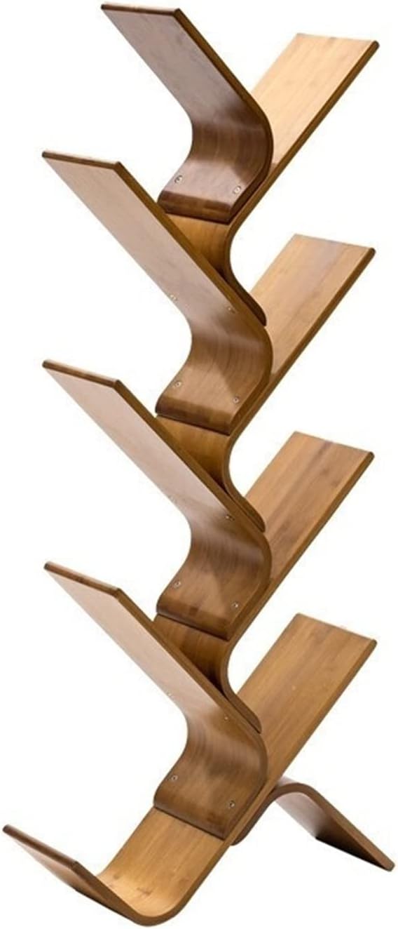 Creative Bookshelf Rack 8-Layer Bookshelf Living Room High Display Shelf Bookshelf Suitable for Living Room Study Office Bookcase/Bookshelves (Brass)