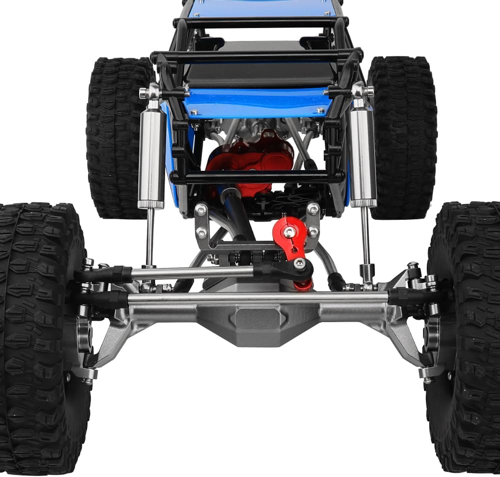 Metal DIY 330mm Wheelbase Rock Buggy Frame Chassis Crawler with VP Element Enduro Portal Axle Nylon Tube Roll Cage for 1/10 RC Crawler Axial SCX10 II Upgrades (Blue)