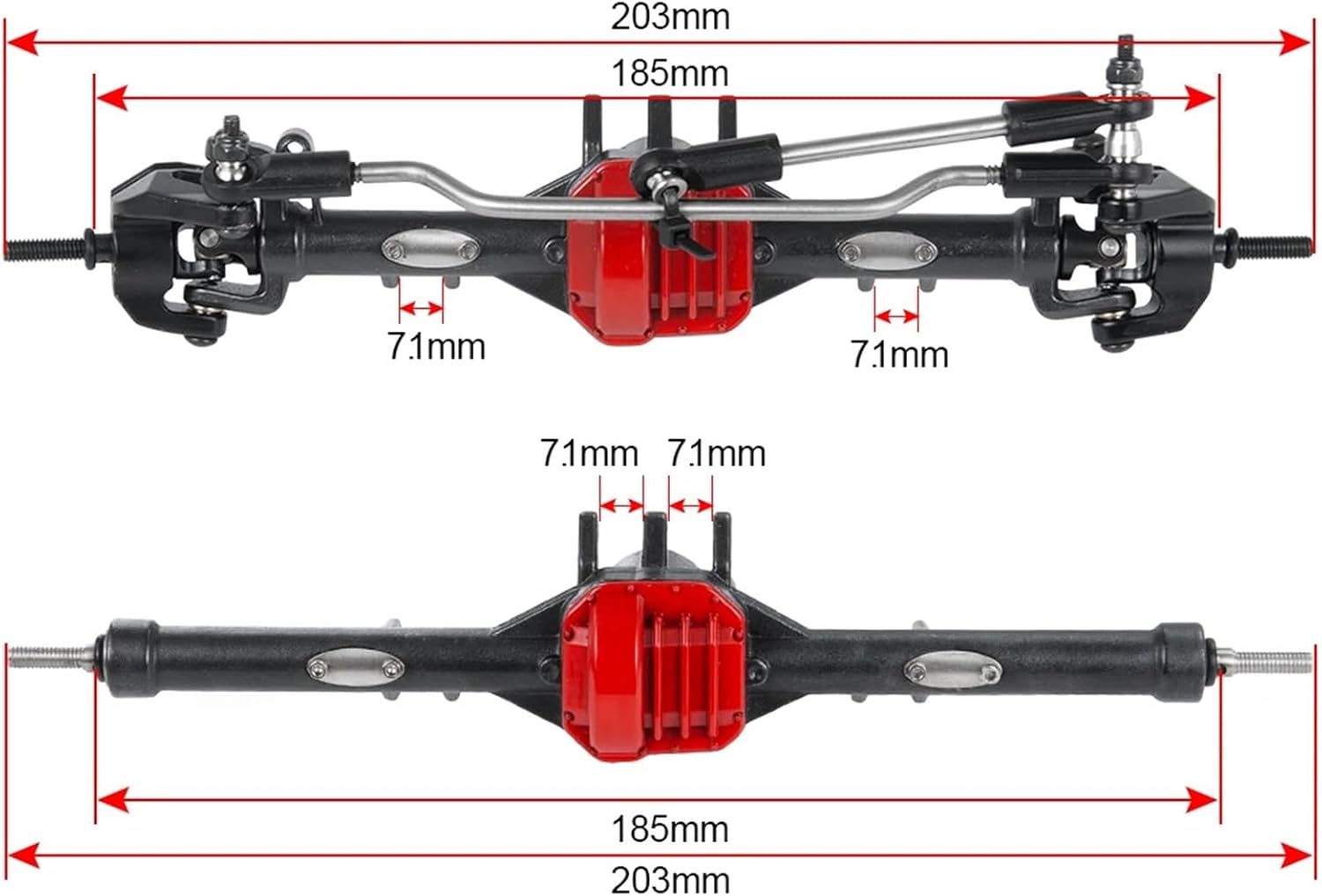 RC Repairs Models For Axial For SCX10 II 90046 90047 90059 90060 1/10 Metal Straight Complete Axle Front And Rear Axle RC For Rock Crawler Car(1set)