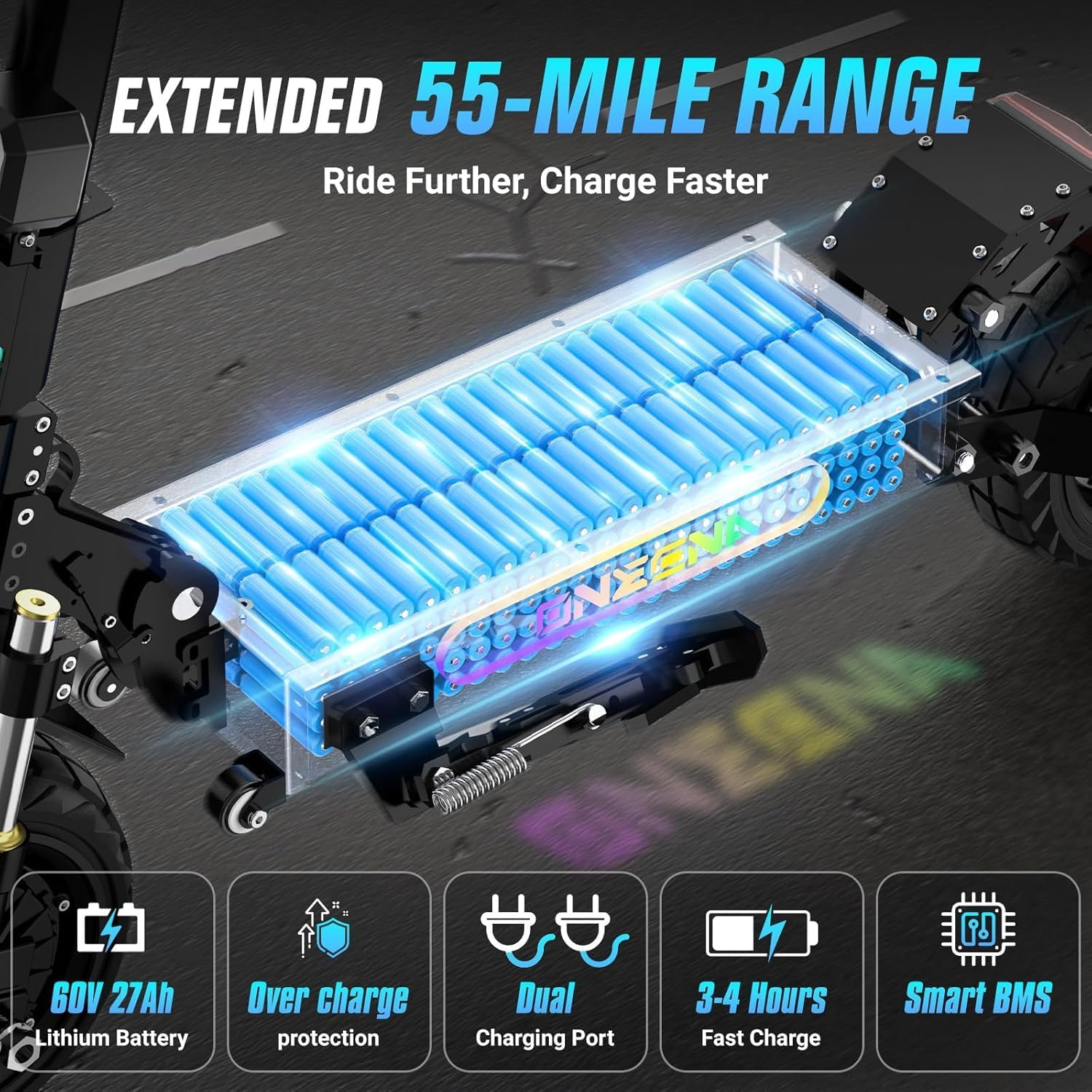 Electric Scooters Adults- 7000W/5600W Dual Motor, 55/45 MPH Fast Escooter and 60V 38/27Ah Long Range Battery E Scooter for Adults, 12/11 Inches Off Road Tires Foldable E-Scooters with Seat