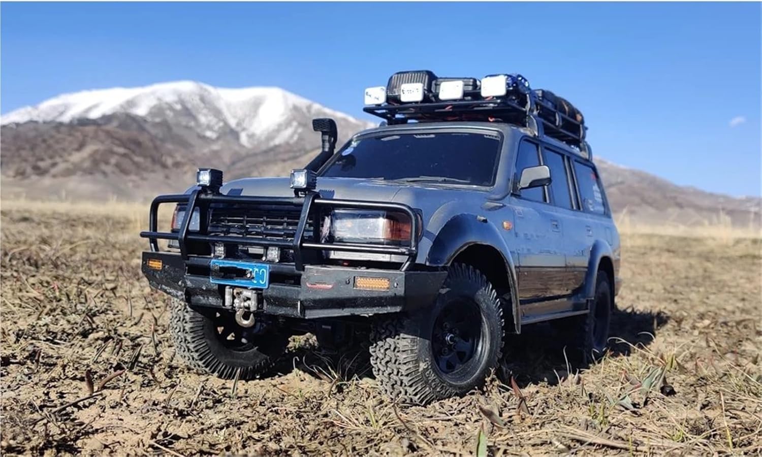 RC Car Parts Compatible with RCRUN for RUN80 for Land for Cruiser 80 1/10 RC Crawler Car for Chassis Body Upgrade Bumper Bull Bars Front Winch Bar