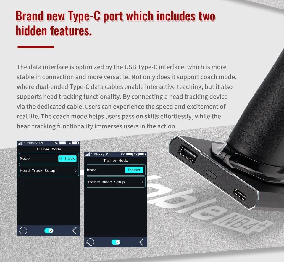 Flysky Noble NB4+ Radio Transmitter 3.5 Inch IPS Touch Screen 2.4G 8CH with FS-FGr4 V2 Receiver for RC Car Boat