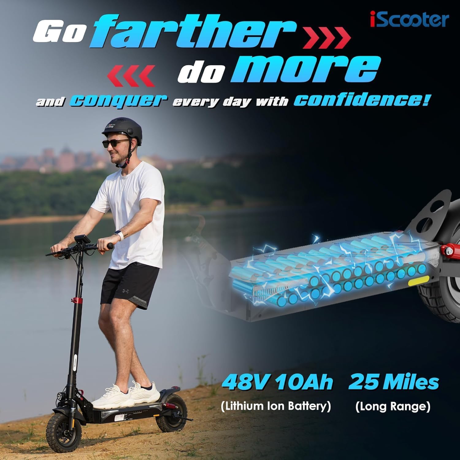 iScooter Electric Scooter, 800W Motor E-Scooter Up to 25/28 Miles Range, Top Speed 25/28 MPH,10