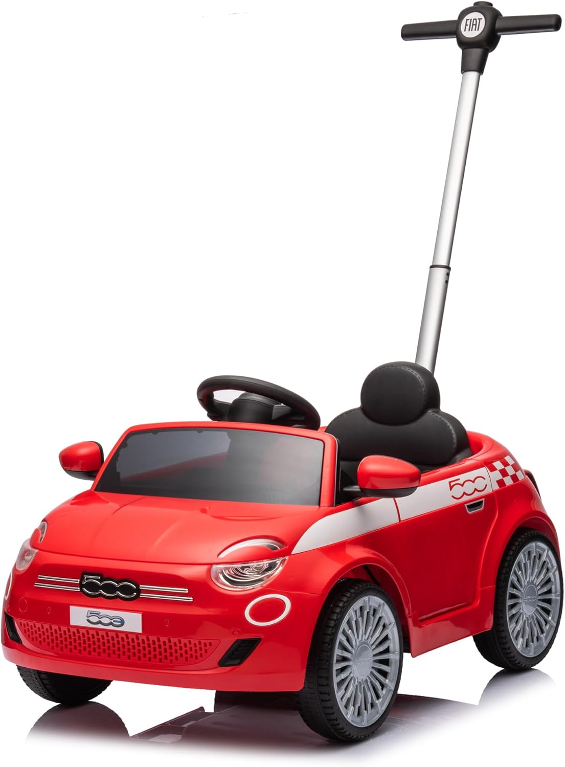 Fiat 500 E - Walker - 119500 - Freewheels - Red - 25 kg Max - Plastic - Batteries Not Included - Guide Bar - Children's Toy - Gift - Birthday - from 18 Months