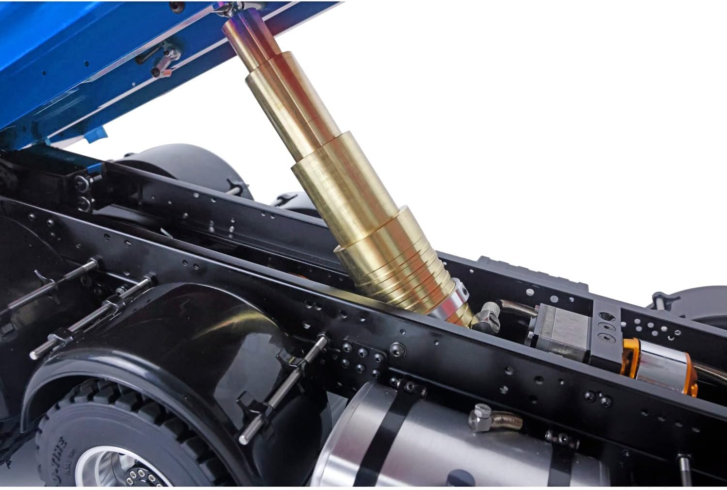 LESU 8x8 1/14 RC Hydraulic Lifting Dumper Truck Model Radio Control Painted Car Lock Differential 2-Speed High Torque Transmission LED Light Sound System