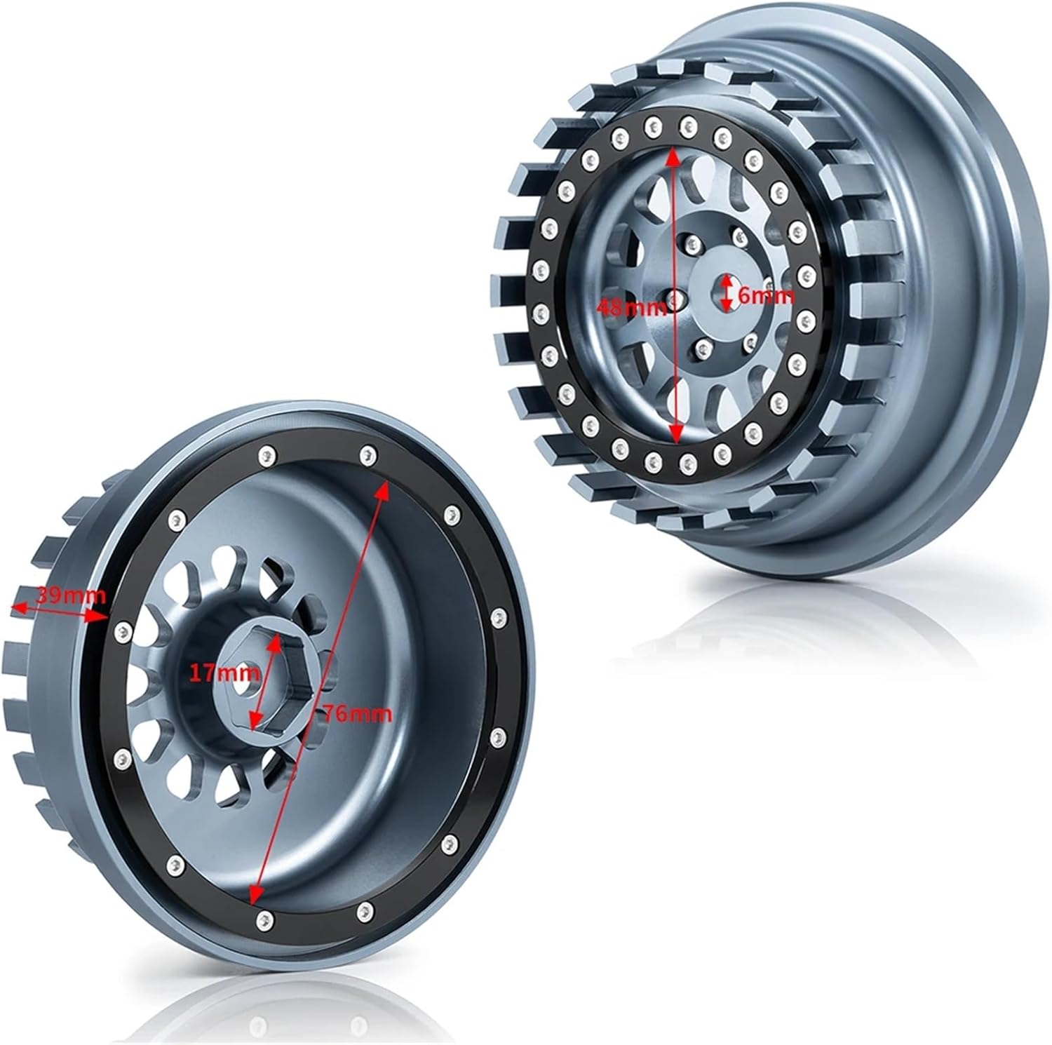 For UDR For Traxxas For Unlimited For Desert For Racer Proline Hyrax 1/7 Aluminum Beadlock Wheel Rim Hub Tire 101063-00 RC Car Parts Models(Titanium,4PCS)