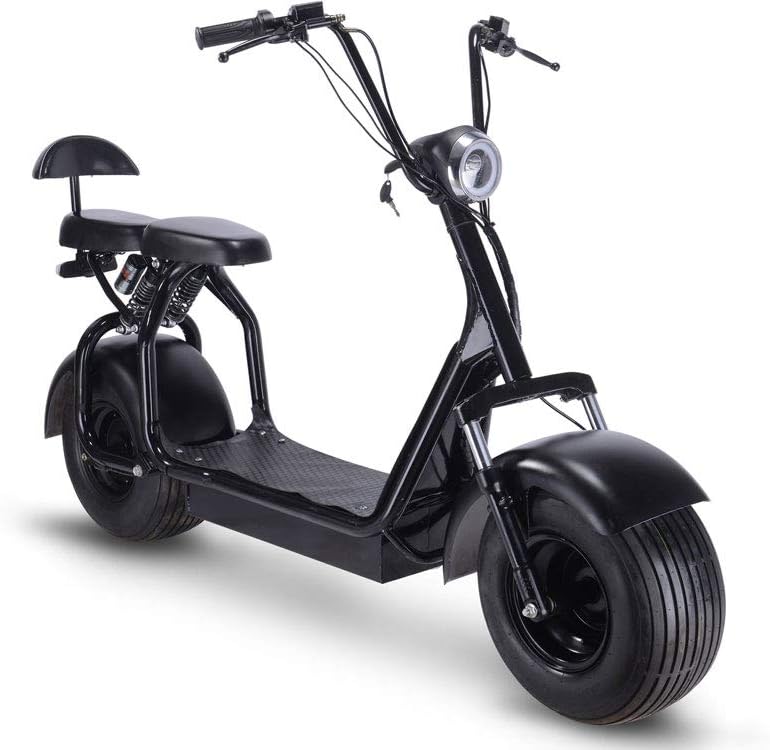 MotoTec Knockout 48v 1000w Electric Scooter Fat Tire Big Wheel Off Road UL 2272 Black