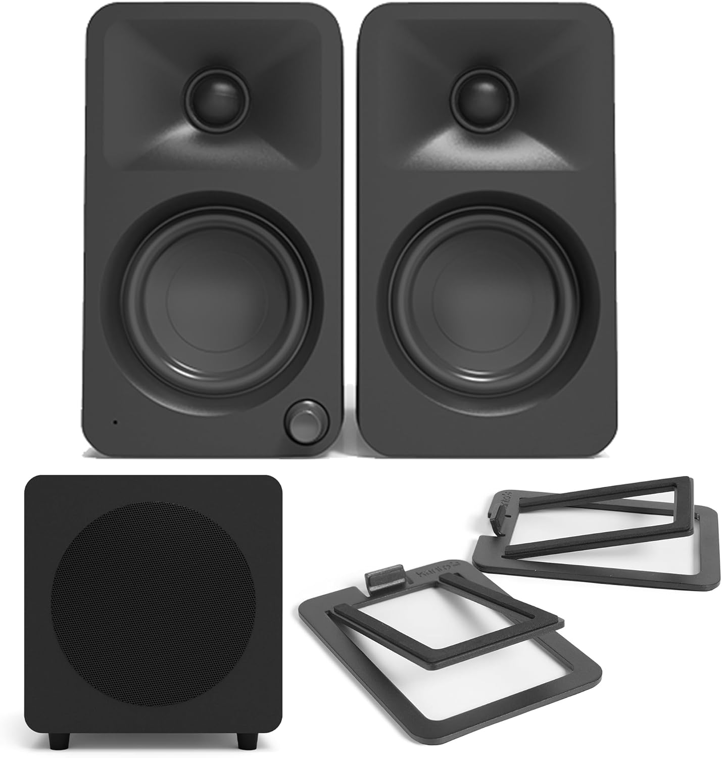 Kanto ORAMB Powered Reference Bluetooth Desktop Speakers with a SUB8VMB Sealed Powered 8