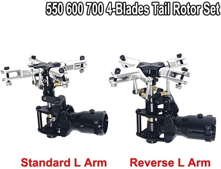 Metal 4 Blades Torque Drive Rotor Assembly Compatible with Trex550 600 700 800 Helicopter Suit 21.5mm Tail Boom(Standard Tail Rotor)